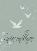 1589-Sinceres condoleances avec des oiseaux