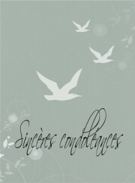 1589-Sinceres condoleances avec des oiseaux